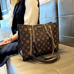 Womens Large Capacity Leather Tote Bag 2026 New Fashion Handbag Shoulder Chain Crossbody Bag Stylish Neutral Style Casual Use