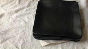 Dĩa nhựa melamine vuông đen nhám phục vụ nhà hàng quán ăn kt 16cm/20cm/24cm - DV117/118/119