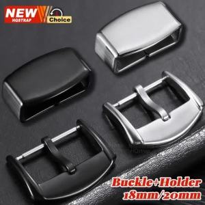 New 18mm 20mm Stainless Steel Buckle for For Seiko Watch Strap Loop Holder Silver Metal Ring Button Watchband Clasp Acessories