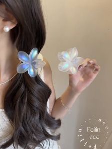 【Free Gift】 Summer Retro Laser Plumeria Flower Hair Clip Beach Hairpin Barrettes Accessories for Women Girls