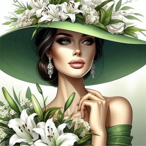 Bộ Dụng Cụ Thêu Tranh Chữ Thập Tự Làm HUACAN 11CT Dành Cho Nữ Họa Tiết Hoa Lily Quà Tặng Nghệ Thuật Thêu Tay Trên Vải In Sẵn