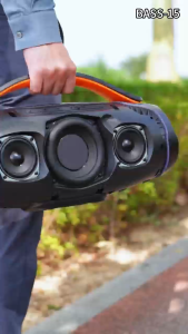 HEAVY BASS BASS-15 TWS Bluetooth V5.3 IPX6 Waterproof Speaker Excellent Sound w/Colorful Light w/ USB & TF Card Function