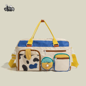 Large Capacity Womens Travel Bag Handheld Sport Fitness Storage Bag Crossbody Bag for Short Trips Lightweight Oxford Cloth