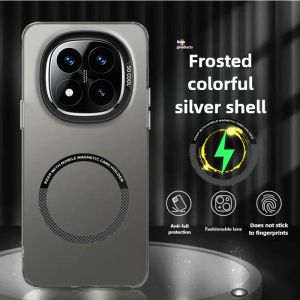 Stylish Laser Frosted Magnetic Charge Phone Case For Xiaomi Redmi Note15 14 13 Pro Plus 4G 5G Shockproof Skin Feel Protect Cover