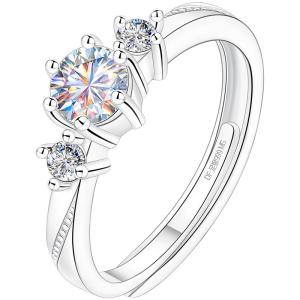 East Beauty | Proposal Ring 50 Points Moissanite 999 Pure Silver