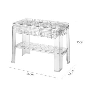 Trendy Multi-functional Storage Stool High Simple Plastic Transparent Shoe Changing Bench