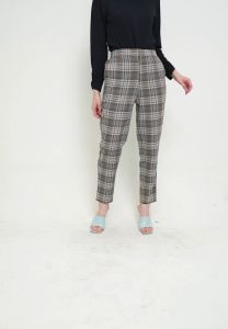 MFMW Backinsale Celana panjang Grey Motif Kotak