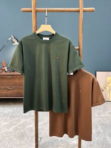 American Retro Pure Color Short Sleeve T-Shirt Men and Women Simple Easiest for Match Heart Printing Summer Trendy Half Sleeve Couple T-shirt