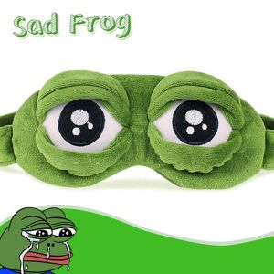 3D Sad Frog Sleep Eye Mask Padded Shade Sleeping Cover Women Men Portable Travel
