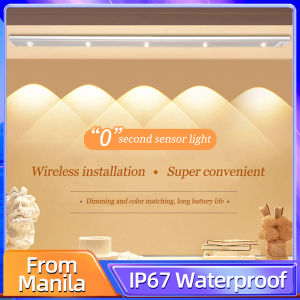 Led Night Light 3-Color Dimming Wireless Motion Sensor Cabinet Light USB Rechargeable Ultra Thin Magnetic Wardrobe Lamp for Room Closet Kitchen