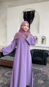 Gamis Abaya Renda Hitam Polos Arab Turkey Dubai / Abaya Jetblack Hitam