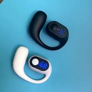 NEW LED Digital Display Single Ear Earphones Open Ear Wireless Bluetooth Earbuds Sports Headset TWS Long Use Wearable Ear Clip Headphones with Microphone