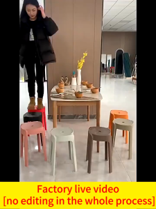 Plastic Stool Nordic Style Stackable Plastic Stool Thickened Chair Dining Chair Round SpinStools Household Stool