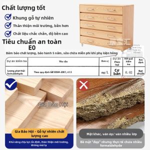 Tủ Đựng Di Động Dung Lượng Lớn Phong Cách Retro Đơn Giản