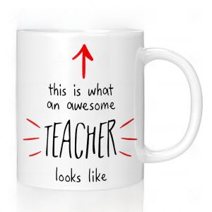 Awesome Teacher Ceramic Mug 320ml Capacity Ins Style Water Cup for Students Back-to-School Graduation Gifts Office Use