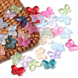 50pcs Lampwork Glazed Beads Mix Color Butterfly Shapes Czech Glass Loose Bead for Jewelry Making DIY Earring Necklace Findings