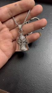 Pure Stainless Steel Benedict of Nursia Pendant St. Benedict exorcism Locomotive Bell Necklace