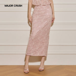 Pink Mist Lace Floral Design Pencil Skirt Set