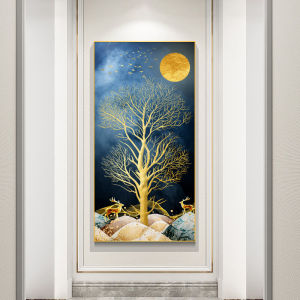 Entrance Entrance Painting Vertical Slightly Luxury Painting Lucky Feng Shui Corridor Aisle Decorative Painting Modern Minimalist Rich Deer Painting