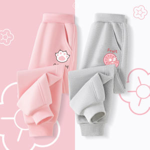 Childrens Clothing Spring and Autumn Girls Casual Cartoon Pants Childrens Thin Western Style Fashion Sweatpants Outwear Trendy Childrens Clothing