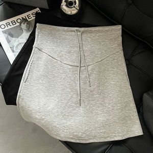 Maternity Pleated Mini Skirt with Drawstring Women Summer Spring Autumn Small Size Bodycon A-Line Skirt Belly Support Half-length Skirt