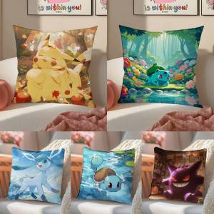 Bandai | Pokemon Ho Oh Anime Plush Pillow Cover Soft Short Plush Cushion Cover For Sofa Bedroom Home Decor Gift Decoration