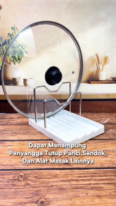 TerraTure Rak Tempat Tutup Panci Dapur Stainless Rak Wajan Tempat Talenan Sutil Spatula Rak Dapur