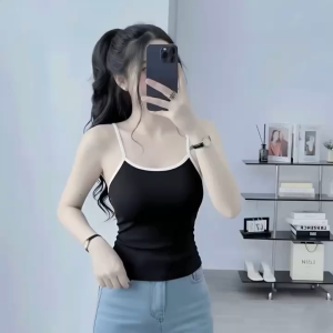 Áo 2 dây phối viền KVYBODY A25 chất borip lụa dày mịn co giãn thích hợp mặc ở nhà đi chơi đi dạo phối được nhiều kiểu