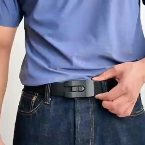 Elastic Nylon Belt for Men Alloy Slide Buckle Adjustable No‑hole Tactical Belt Casual Business Outdoor Travel Trousers Belt