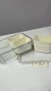 Shiok Living 🚀 Food Storage Containers Stackable with Lid and Removable Compartment Basket