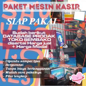 SEMUA UNIT BARU BERGARANSI Paket Mesin Kasir Komputer Lengkap Dengan Database Harga jual dan Modal Siap Pakai