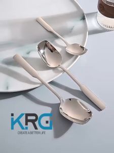 Creative Spoons 304 Stainless Square Spoon Western Europe Dinner Spoons Dessert Spoon Mirror Polished Flatware
