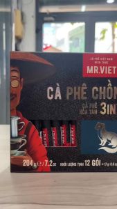 Cà phê Chồn Hòa Tan Mr Việt 204g - Mr Viet Luwak Instant Coffee - (12 gói x 17g )