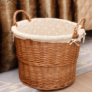 Willow Woven Dirty Clothes Storage Basket Toy Organizer Laundry Hamper Basket Eco Friendly Home Storage Solution