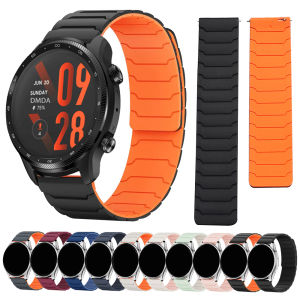 20มม.22มม.ซิลิโคนสําหรับTicWatch Pro 3 Ultra Band GPS/LTE E3 E2 S2 Pro X 4G GTW GTH 2021แม่เหล็กเปลี่ยนสายรัดข้อมือCorrea