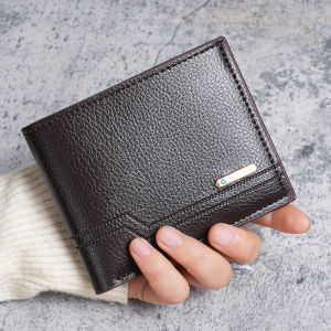 Mens Short Fashion Casual Wallet Alligator Pattern Soft Leather Multi-Card Large Capacity Mini Wallet Car Stitching Line