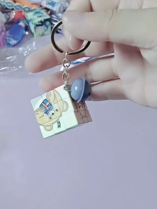 KPop Demon Hunters Mini Rubiks Cube Keychain Cartoon Bag Pendant Doll Cube Keychain