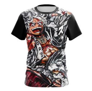 Bandai | Summer 2026 One Piece Luffy "Five-tier Nika Sun God" Comic-style Trendy 3D Printed Breathable T-shirt for Adults and Children