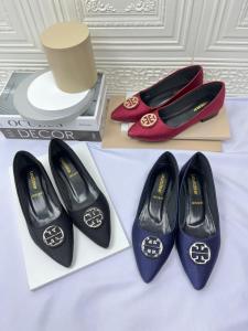 Sepatu Tory Heels 2 cm B39 Louisdear Bahan Kain Satin Flatshoe Tory