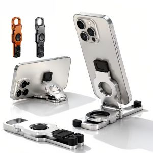 Fidget Spinner Phone Stand 360 Rotation Foldable Plastic Silicone with Hook for Desk Video Call Stress Relief 4 Colors