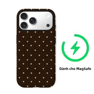 Ốp Điện Thoại Hai Lớp In Hình Trái Tim Nhỏ Màu Nâu Cho iPhone Chống Sốc Vỏ Mềm Chống Trầy Xước Vỏ Mềm Chống Bụi Chống Trượt Cho Các Mẫu Pro Max Plus