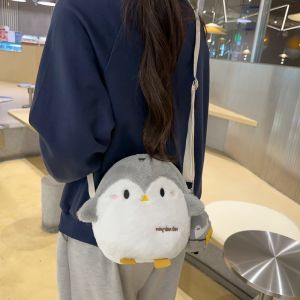 XIAOCHAOXIU | Cute Girls Plush Penguin Bag Crossbody Shoulder