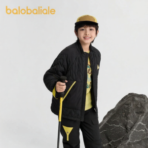 Balabala | Boys Water-Resistant Contrast Color Cotton Jacket Autumn Winter Fashion Anti-Drip Childrens Outerwear Barabara Brand