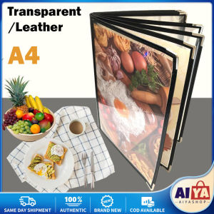 ★Same Day Shipping★ A4 Transparent Cover Menu Book with 2/4 Pages Menu Holder & Menu Clip Menu Stand