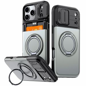 szhaiyu | Luxury Armor Card Slot Stand Holder Wallet Case For iPhone 18 17 Pro Max 16 15 Pro 14 Plus 13 12 11 Air XR Shockproof Back Cover