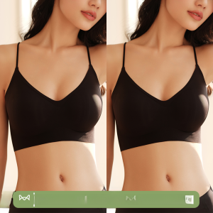 MiiOW | Ice Silk Strapless Bra Womens No Steel Ring Anti-Sagging Underwear Fixed Strap 3/4 Cup V-Neck Summer Bralette Seamless Solid