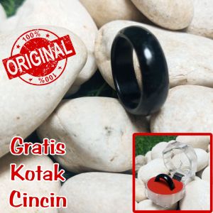 Cincin Natural Giok Black Jade Aceh Model Oval