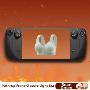 QIANLINGMEI | Aged Womens Gathering Bra Front Closure Large Size