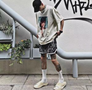 American High Street Fashion Brand Paisley but Knee Basketball Shorts Mens Casual Quick-Drying Mesh Short-Length Pants Women