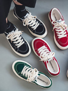 American Retro 2024 New Couple Canvas Shoes Korean Style Low Help Flat Casual Trendy Shoes Breathable Slip-On Rubber Sole